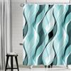 Uiiooazy Tenda Doccia Antimuffa, Tenda da Doccia 180x200cm Blu Verde Righe Sfumata Turchese Banda Gradiente Tende da Bagno Tessuto Lavabile Impermeabile Tende per Vasca da Bagno con 12 Anelli