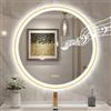 STARLEAD 80cm Oro Specchio-Rotondo-Bagno-con-Luce e Bluetooth, Specchiera-Bagno-LED con Antifog, Dimmerabile, 3 Colori Luce, Memoria, HD Vetro Temperato, IP44, Cornice non Metallica