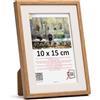 3-B Cornice portafoto Salo Duo - bianco/marrone (rovere) - 10 x 15 cm - Cornice in legno, cornice portafoto con vetro acrilico