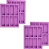 FLOTRUTE Stampo Silicone Rettangolare, Stampo per Torrone, Stampo in Silicone per Cereali, 4 Pezzi Grandi Barrette Energetiche per Cubetti di Ghiaccio, Biscotti, Tortini, Cioccolato, Dolci