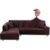 Jaotto Copridivano con Penisola Elasticizzato A Sinistra Destra, Fodere Copridivano Angolare Universale, Copridivano Antigraffio Gatto Chaise Longue Sofa Cover a Forma di L(3 Posti+3 Posti,Caffè)