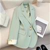 Giacca Suit Lunga Con Maniche A Lungo Per Donne Con Bottone Dorato E Rever