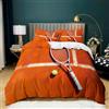 Generic Arancione Copripiumino Matrimoniale 240x220 tennis sportivo 3D Stampa Morbida Microfibra Biancheria da Letto con Cerniera per Bambini/Adulti 1 Copripiumino + 2 Federe 50x80 cm