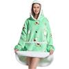 Queenshin Coperta Indossabile Felpa Coperta Donna con Cappuccio con Stampa Avocado Oversize, Coperta In Lana Calda Super Morbida per Donna, Taglia Unica