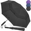 ZOMAKE 62 Pollici Extra Large Compatto Ombrello Da Golf,Resistente Al Vento Ombrello Pieghevole Portatile Per I Viaggi,Ombrelli Uomini Donne Doppia Calotta Ventilato(Nero)