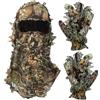 RALSPEC Passamontagna 3D mimetico + guanti Set di vera foglia di quercia Camo Ghillie Hood Mesh Maschera viso Airsoft Caccia Wildlife Fotografia