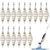 CHENNAN 15 pezzi Porta esche da pesca a forma di oliva stabile, Accessori da pesca con mangime a spirale e perline luminose, Carp Fishing Bait Feeder con Spring Sinker Rig, Adatto per la pesca (A)