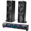 Audiocore AC955 2 in 1 altoparlante 2.0 per PC con funzione Soundbar RGB Retroilluminazione altoparlante stereo 2x3W RMS AUX 3.5 mm USB Alimentazione
