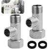 Annlpoy 2pcs raccordi idraulici a t adattatore per rubinetto valvola deviatrice a 3 vie,Rotazione 180 Gradi, Compatibile con WC e Spruzzatori Adattatore a Forma di T (9/163/8)