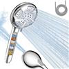 MEKO Soffione Doccia con Filtro a 15 Stadi, Filtro Doccia 6+1 Modalità di Getto, Soffione Anticalcare con Tubo, Soffione Doccia con e Tubo da 1.5M