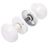 Aqbau Maniglia Per Porta A Pomello Girevole | Doppio Pomello | Pomolo Rotondo | Maniglia Rotonda In Alluminio | Rosetta Rotonda 55 mm | Maniglia e Rosetta Bianco | Maniglia Passante | Ferramenta Porta