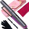 LANDOT Piastra Lisciante per Capelli Professionale: Piastra Capelli Arricciacapelli 2 in 1 Lisci o Mossi - Ceramica Ultra Display Digitale 120-230° Voltaggio Universale