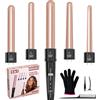 NWOUIIAY Ferro Arricciacapelli 5 in 1, Ondulatore Modellatore con Display LCD e Temperatura Regolabile 80°C - 230°C, Piastra Onde per Capelli con 9-32 mm Ferri di Diverso, Guanto, 2 Clip, Adatto a Tutte