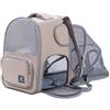 ALLSOPETS Zaino per Cani Gatti Estensibile Pieghevole Zaino Porta Gatto Cane Traspirante Zaino Porta Animali con Guinzaglio di Sicurezza Interno e Tappetini per Animali (Cachi)