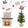 Our Generation - Celebrazione delle festività - Mobili per la casa delle bambole - Camino e albero di Natale - Set di decorazioni per le vacanze - Giocattolo per bambini dai 3 anni in su