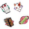 Grupo Erik Spille Smaltate Demon Slayer - Set di 4 Spillette in Scatola Regalo per Personalizzare Vestiti, Giacche, Zaini | Pins Divertenti, Anime Gadget