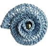 Generico Spilla all'uncinetto a spirale/conchiglia nautilus azzurra con perla d'acqua dolce, spilla all'uncinetto/tessile/in pizzo, Made in Italy, Bijoux da donna, Lavorazione Artigianale