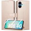 Mofurd Cover per Samsung Galaxy A06 4G (Non per 5G) Libro in Pelle PU, [con 2 Pezzi Pellicola Vetro Temperato] Custodia Portafoglio Antiurto [Blocco RFID] [Funzione di Supporto] [Slot Schede], Rosa