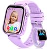 Sanorum Nuova 4G Smartwatch Bambini, IP68 Impermeabile Orologio Smartwatch Bambini con GPS/Chiamate/Funzione SOS/Videochiamate/Modalità Scuola/Fotocamera/Sveglia/Contapassi per Ragazzi e Ragazze Viola