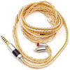Linsoul Tripowin Zonie IEM Cavo, 16 Core Placcato Argento Cordoni Aggiornati, 1.25m SPC in Ear Monitor Cavi per 7hz Zero:2 Orchestra Lite Cadenza Hype4 Supermix4(2pin 0.78mm, 4.4mm)(Oro)