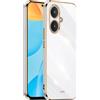 HONLEN Custodia per Redmi 13C 5G / Redmi 13R 5G / POCO M6 5G (6.74 Inches), Cover Morbida in Silicone TPU, Design del Telaio Galvanico - Bianco