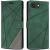 SONWO Cover per iPhone 16e / iPhone SE4, Flip Custodia in PU Pelle, Cover a Libro Portafoglio con Slot per Schede e Supporto Stand per iPhone 16e / iPhone SE4, Verde