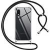 Pnakqil Cover per Samsung Galaxy Xcover Pro con Cordino, Trasparente Custodia con Laccio Tracolla Cellulare Girocollo Collana Protettiva per Samsung Xcover Pro 6.3, Nero