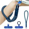 Bellanova Corto Cordino per Cellulare, Laccio per Cellulare da Polso, Cinturino da polso con patch ultra sottile, Catena Rimovibile Compatibile con Smartphone (Blu scuro)
