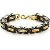 COOLSTEELANDBEYOND Stile Maschile, Bracciale da Uomo, Acciaio, Braccialetto Intrecciato, Oro Nero Due Toni Lucidato a Specchio