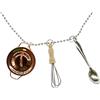 Miniblings 3 di Cucina Kitchen Collana - Gioielli di Moda a Mano Ho Ciondolo Catena Lunghezza: 80cm - Frusta Cucchiaio pentola
