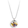 Gioielli Botanici Collana Millefiori in Acciaio Inox, Ampolla in Vetro con Fiori Naturali