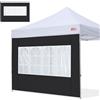 MASTERCANOPY Pannelli laterali per finestra della chiesa Sunwall per gazebo istantaneo da 3 x 3 m, tenda pop-up per gazebo, 1 confezione solo, nero