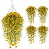 EUWLY Fiori artificiali da appendere, piante finte per esterni in finta seta, viola, decorazione resistenti ai raggi UV, realistiche per portico, casa, patio, balcone, cortile