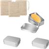 Gativs Portasapone in Alluminio 3 Pezzi Porta Sapone in Alluminio con Griglia Gocciolatoio Porta Sapone in Alluminio Portasapone da Viaggio Portasapone con Scolapiatti, con 3 Sacchetto del Sapone