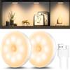 daphomeu Luce Notturna Regolabile con Sensore di Movimento Ricaricabile USB, Lampada con Sensore di Movimento per Interni, Luce Calda per Corridoio, Cucina, Scala, Camera dei Bambini, Armadio (2)