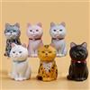 KARLOR Mini Figure di Gatti Deko, Set di 6 Gattini Seduti, Statuetta Miniatura di Gatto, Statue di Animali, Ornamenti per Micro Paesaggi, Auto, Tavolo, Giardino, Acquario, Decorazione per Torta (6