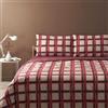 Bassetti Completo Copripiumino Matrimoniale Set Letto Copripiumone Due Piazze, Cotone Sacco con Lenzuolo Sotto con Angoli e 2 Federe (Check Rosso)