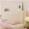 Hearda Copri Testata Letto Matrimoniale, Fodera per Testiera Letto Trapuntata Lavabile Copri Testiera Letto all-Inclusive per Testiera Camera da Letto (70x200cm,Piccolo Plaid Crema)