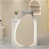 KUKIXKK Moderno Bancone cassa,Banco da Receptionista Con Cassetti e Ripiani Banco Reception Tavolo Reception per Ufficio con Luci LED,per Supermercato, Negozio di Convenienza(Light yellow white,100/39.4in)
