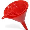 Grsta Imbuto Cucina, 4 pezzi Imbuto, S/M/L/XL, per il Trasferimento di Liquidi e Polveri, per Vino, Olio Commestibile, Olio motore, Benzina, 5.5/7.5/10/12.5cm