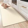 LEKEEPGO Tappeto Cucina PVC 60x180cm, Tappeto Cucina Antiscivolo Lavabile, Anti-Fatica Passatoia Cucina, Tappeti Cucina Impermeabile, Tappeto Gomma per Cucina, Corridoio, Lavanderia, Ufficio, Beige