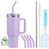 BuildLife Tazza termica 40 oz con cannuccia e manico, acciaio inox isolato, a doppia parete, a prova di perdite, senza BPA, lavabile in lavastoviglia (lilac, 1200 ml)