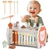 jerryvon Giochi Bambini 1 anno, Giochi Montessori 1 anno, Educativi Giochi Legno Bambini con Acchiappa la Talpa, Xilofono Bambini, Gioco Pesca e Labirinto Regalo Natale Bambino 1 anno per Maschio Bambina