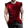 Leonardo Carbone® Gilet da uomo in velluto Heinrich | Confortevole | Elegante | Medioevo | LARP | Costume | Travestimento | Storico | Festival | Event | Cotone, Colore: rosso, 3XL