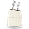 Smeg Ceppo con coltelli 50's Style - Panna LUCIDO - KBSF02CR