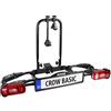 EUFAB 11569 - Portabici CROW BASIC, adatto per bici elettrica, parzialmente premontato, per 2 biciclette, per gancio di traino