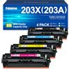 Palmtree 203X CF540X Toner Compatibile per HP 203X per HP 203A Toner M281fdw per Color Laserjet Pro MFP M281fdw M254nw M281fdn M281cdw M280nw M254dw M254dn (Nero Ciano Magenta Giallo, 4-Pack)