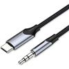 Velocraze Convertitore - Convertitore da USB-C a Jack 3,5 mm, lunghezza 1 m, colore grigio, connessione audio, leggero e durevole.