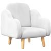 ZONEKIZ Poltrona per Bambini in Stile Scandinavo con Braccioli a Nuvola in Tessuto Bianco, 46x51x55 cm | Aosom Italy