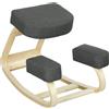 Vinsetto Sedia Ergonomica con Inginocchiatoio in Legno di Betulla e Cuscino, 51x69x58 cm, Grigio | Aosom Italy
